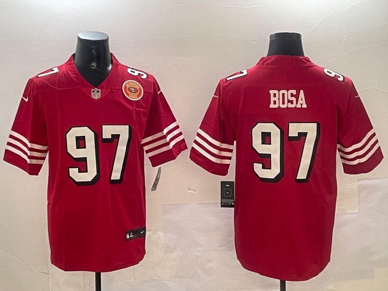 Men San Francisco 49ers #97 Bosa Red Throwback Second generation 2024 Nike Limited NFL Jersey style 6->san francisco 49ers->NFL Jersey